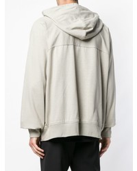 grauer Pullover mit einem Kapuze von Rick Owens