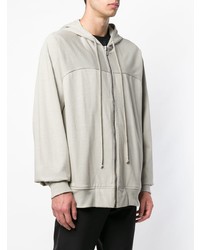 grauer Pullover mit einem Kapuze von Rick Owens