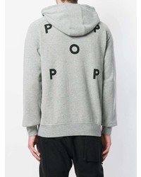 grauer Pullover mit einem Kapuze von Pop Trading International