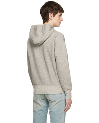 grauer Pullover mit einem Kapuze von RRL