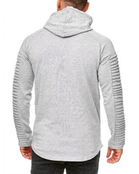 grauer Pullover mit einem Kapuze von INDICODE