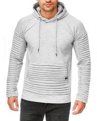 grauer Pullover mit einem Kapuze von INDICODE