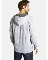 grauer Pullover mit einem Kapuze von Jan Vanderstorm