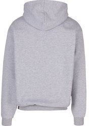 grauer Pullover mit einem Kapuze von karl kani