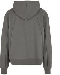 grauer Pullover mit einem Kapuze von karl kani