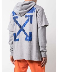 grauer Pullover mit einem Kapuze von Off-White