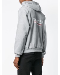 grauer Pullover mit einem Kapuze von Balenciaga