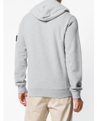 grauer Pullover mit einem Kapuze von Stone Island