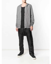 grauer Pullover mit einem Kapuze von Rick Owens DRKSHDW