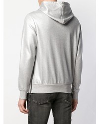 grauer Pullover mit einem Kapuze von Balmain