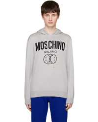 grauer Pullover mit einem Kapuze von Moschino