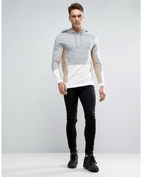 grauer Pullover mit einem Kapuze von Asos