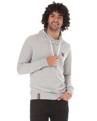 grauer Pullover mit einem Kapuze von Naketano