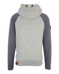 grauer Pullover mit einem Kapuze von Naketano