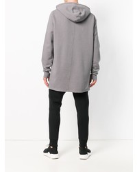 grauer Pullover mit einem Kapuze von Rick Owens DRKSHDW