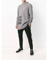 grauer Pullover mit einem Kapuze von Rick Owens DRKSHDW