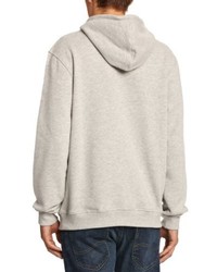 grauer Pullover mit einem Kapuze