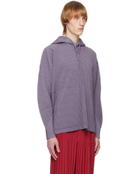 grauer Pullover mit einem Kapuze von Homme Plissé Issey Miyake