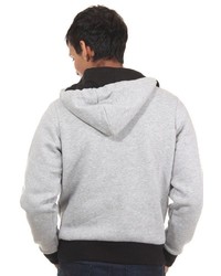 grauer Pullover mit einem Kapuze von R-NEAL