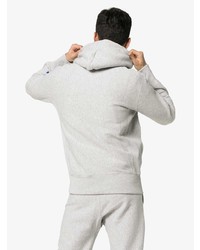 grauer Pullover mit einem Kapuze von Champion