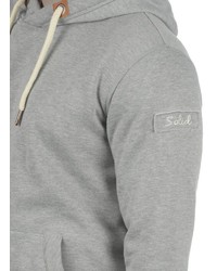 grauer Pullover mit einem Kapuze von Solid