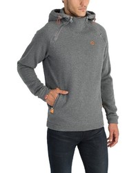 grauer Pullover mit einem Kapuze von Solid