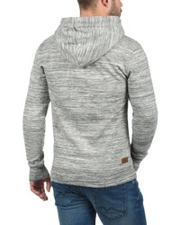 grauer Pullover mit einem Kapuze von Solid