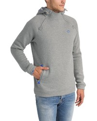 grauer Pullover mit einem Kapuze von Solid