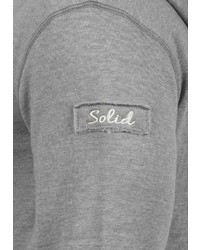 grauer Pullover mit einem Kapuze von Solid