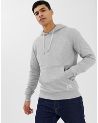 grauer Pullover mit einem Kapuze von Solid