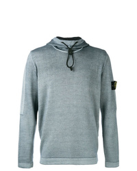 grauer Pullover mit einem Kapuze von Stone Island