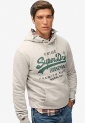 grauer Pullover mit einem Kapuze von Superdry