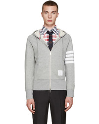 grauer Pullover mit einem Kapuze von Thom Browne