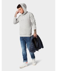 grauer Pullover mit einem Kapuze von Tom Tailor Denim