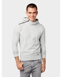 grauer Pullover mit einem Kapuze von Tom Tailor Denim