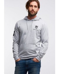 grauer Pullover mit einem Kapuze von Tuffskull