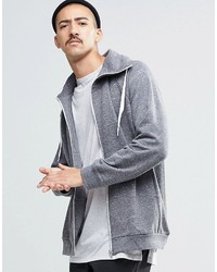 grauer Pullover mit einem Kapuze von Weekday