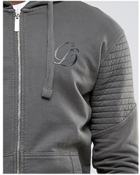 grauer Pullover mit einem Kapuze von Criminal Damage