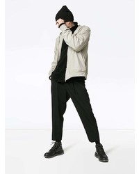 grauer Pullover mit einem Kapuze von Rick Owens