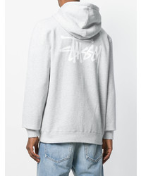 grauer Pullover mit einem Kapuze von Stussy