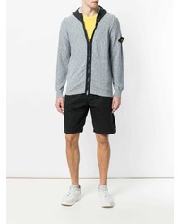 grauer Pullover mit einem Kapuze von Stone Island