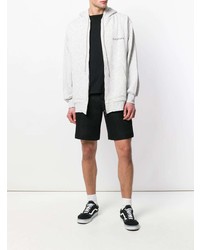 grauer Pullover mit einem Kapuze von Facetasm