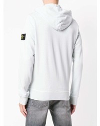 grauer Pullover mit einem Kapuze von Stone Island