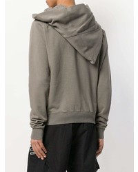 grauer Pullover mit einem Kapuze von Rick Owens DRKSHDW