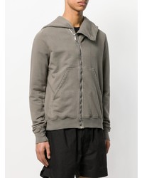 grauer Pullover mit einem Kapuze von Rick Owens DRKSHDW