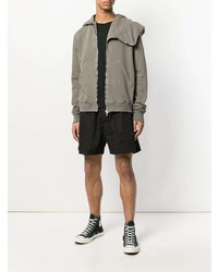 grauer Pullover mit einem Kapuze von Rick Owens DRKSHDW