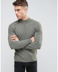 grauer Pullover mit einem Reißverschluss am Kragen von Asos