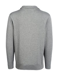 grauer Pullover mit einem Reißverschluss am Kragen von Bexleys man