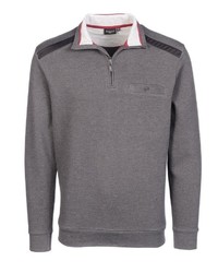 grauer Pullover mit einem Reißverschluss am Kragen von Bexleys man