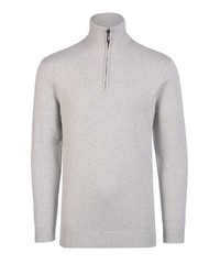 grauer Pullover mit einem Reißverschluss am Kragen von Bexleys man